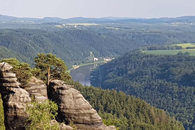 Blick von der Bastei Richtung Rathen